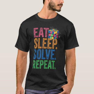 スリープ食べソルブMath Speed Cubing Genie Cub Tシャツ