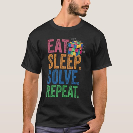 スリープ食べソルブMath Speed Cubing Genie Cub Tシャツ (正面)
