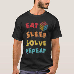 スリープ食べソルブMath Speed Cubing Genie Cub Tシャツ