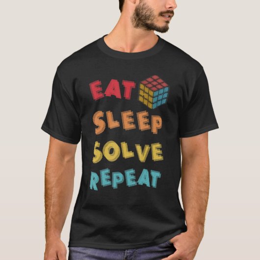 スリープ食べソルブMath Speed Cubing Genie Cub Tシャツ (正面)