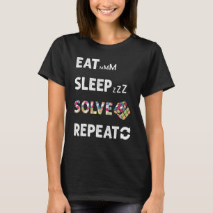 スリープ食べソルブMath Speed Cubing Genie Cub Tシャツ