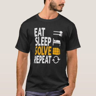 スリープ食べソルブMath Speed Cubing Genie Cub Tシャツ