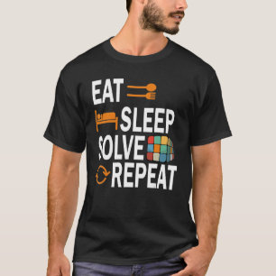 スリープ食べソルブMath Speed Cubing Genie Cub Tシャツ