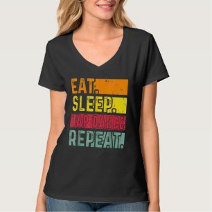 スリープ食べタップダンスリピート踊りレトロVi Tシャツ