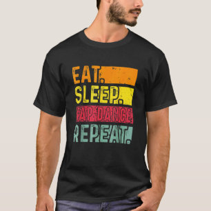 スリープ食べタップダンスリピート踊りレトロVi Tシャツ