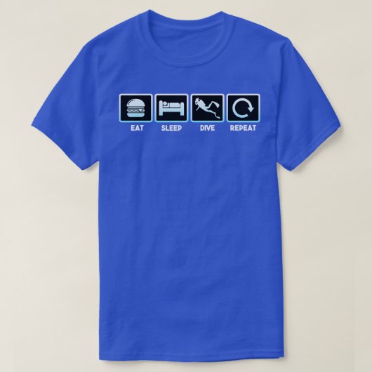 スリープ食べダイビング繰り返し Tシャツ (デザイン正面)