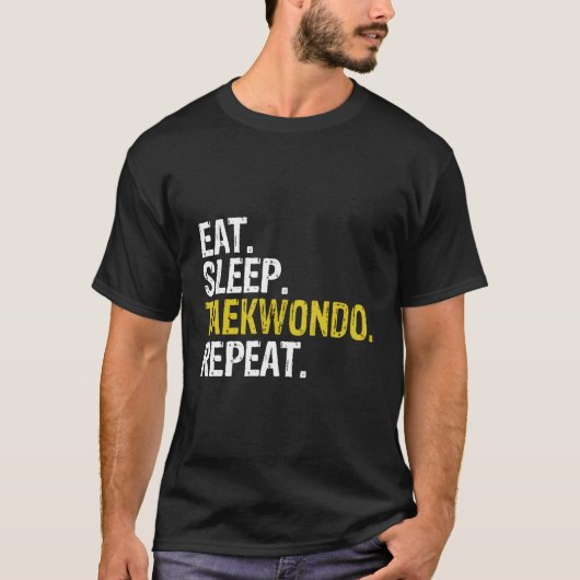 スリープ食べテコンドリピートのギフト Tシャツ (正面)