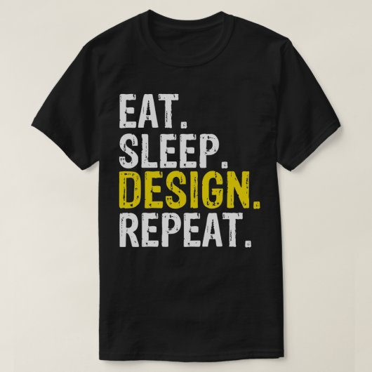スリープ食べデザインリピートのギフト Tシャツ (デザイン正面)
