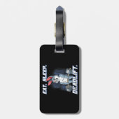 スリープ食べデッリフトジムボディビルタンクトップ ラゲッジタグ (裏面縦)