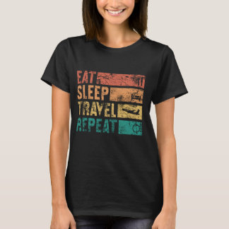 スリープ食べトラベルリピーターVintage Travel Traveler 1 Tシャツ