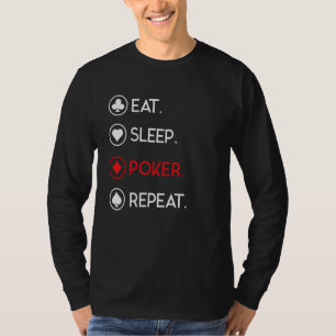 スリープ食べトランプのポーカーリピートCardsharp Tシャツ