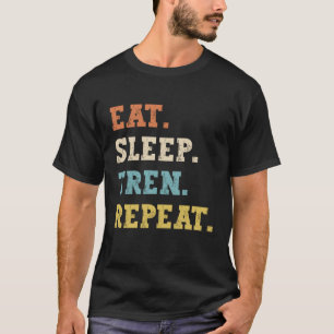 スリープ食べトレンリピートトレーニングジムボディビルダー1 Tシャツ