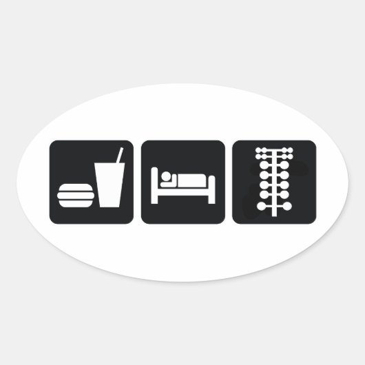 スリープ食べドラッグレース 楕円形シール (正面)