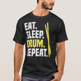 スリープ食べドラムの繰り返し Tシャツ
