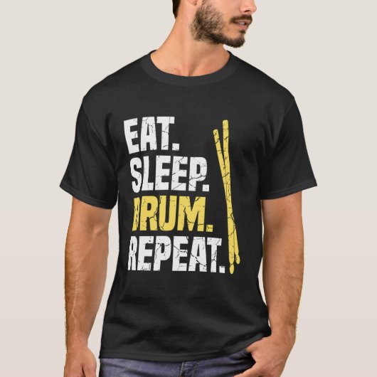スリープ食べドラムの繰り返し Tシャツ (正面)