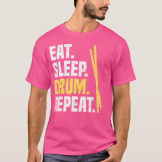スリープ食べドラムの繰り返し Tシャツ