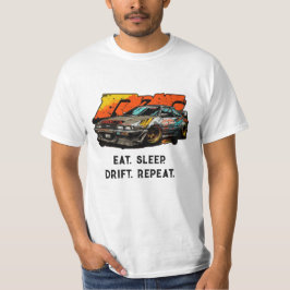 スリープ食べドリフトリピート。日本車jdmエクストリーム tシャツ