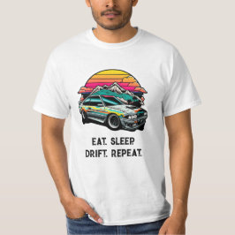 スリープ食べドリフトリピート。日本車jdmエクストリーム tシャツ