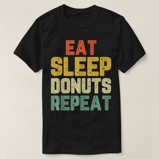 スリープ食べドーナツRepeat Doutnut Loverヴィンテージ Tシャツ (デザイン正面)