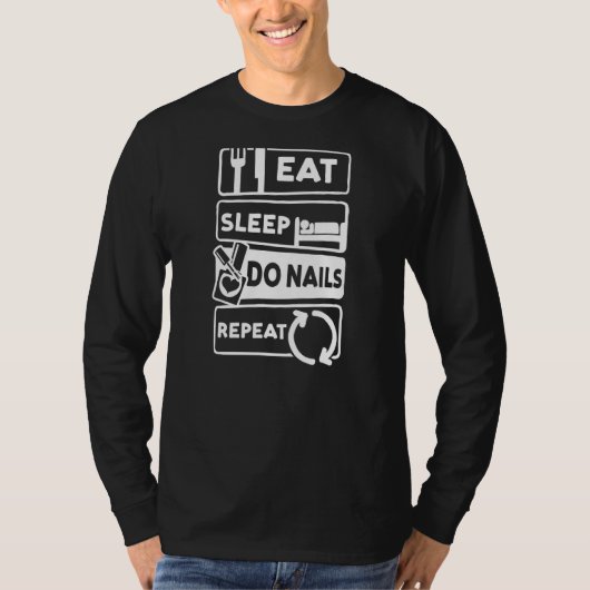 スリープ食べド爪、 ネイルリピート爪、 ネイルTech 1 Tシャツ (正面)