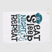 スリープ食べナイトナースの繰り返し ゴルフタオル (横)