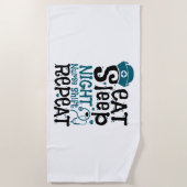 スリープ食べナイトナースの繰り返し ビーチタオル (正面)