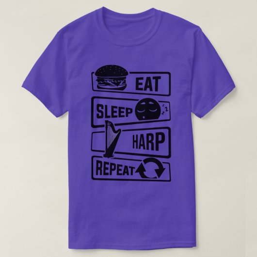 スリープ食べハープ反復ハープ文字列楽器(1) Tシャツ (デザイン正面)