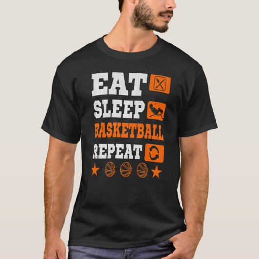 スリープ食べバスケットボールのリピーターPremium Tシャツ (正面)