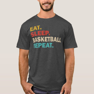 スリープ食べバスケットボールの繰り返し Tシャツ