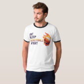 スリープ食べバスケットボールの繰り返し Tシャツ (正面フル)