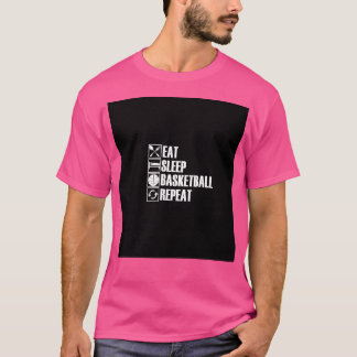 スリープ食べバスケットボールの繰り返し Tシャツ