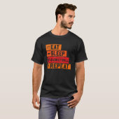 スリープ食べバスケットボールの繰り返し Tシャツ (正面フル)