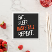 スリープ食べバスケットボールリピートレトロヴィンテージ スタンダードカクテルナプキン (インサイチュ)