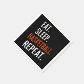 スリープ食べバスケットボールリピートレトロヴィンテージ スタンダードカクテルナプキン (角)