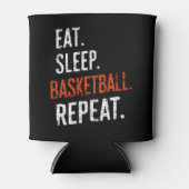 スリープ食べバスケットボールリピートレトロヴィンテージ 缶クーラー (正面)