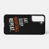 スリープ食べバスケットボールリピートレトロヴィンテージ SAMSUNG GALAXYケース (裏面横)