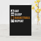 スリープ食べバスケットボール選手ギフトアイディア カード (黄色い花)