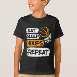 スリープ食べバスケリピートヴィンテージことわざA Tシャツ