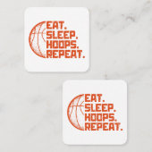 スリープ食べバスケリピート引用文おもしろい スクエア名刺 (正面/裏面)