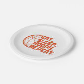 スリープ食べバスケリピート引用文おもしろい ペーパープレート (アングル)