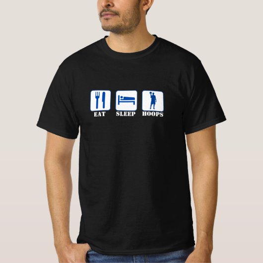 スリープ食べバスケ – バスケットボール – 青 Tシャツ (正面)