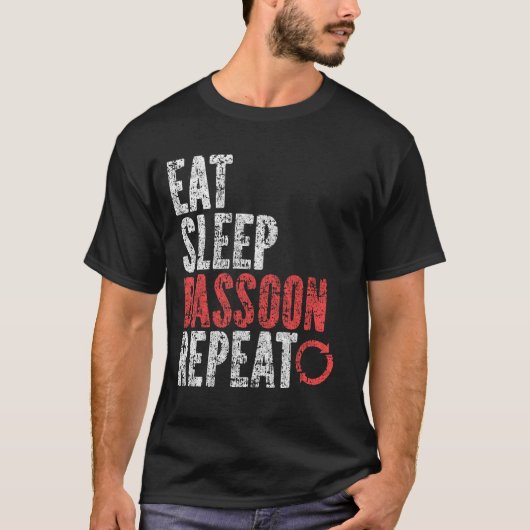 スリープ食べバスーン繰り返し Tシャツ (正面)