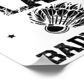 スリープ食べバドミントンリピートシャトルラケット ポスター (角)