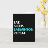 スリープ食べバドミントンリピート – Badminton Tees カード (黄色い花)
