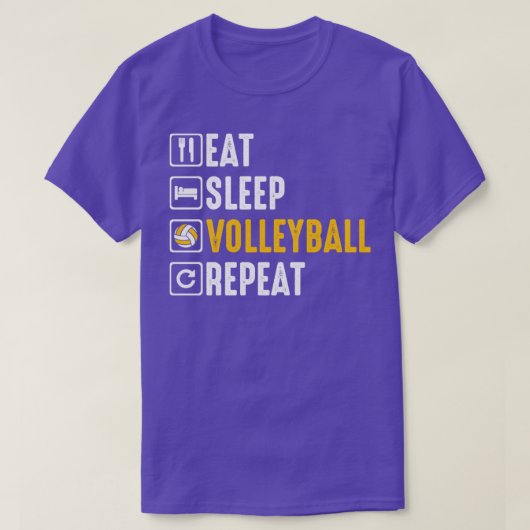 スリープ食べバレーボールのリピート Tシャツ (デザイン正面)