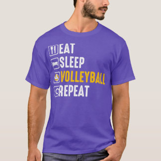 スリープ食べバレーボールのリピート Tシャツ
