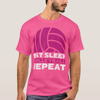 スリープ食べバレーボールリピートVolleyballファンプレーヤー Tシャツ