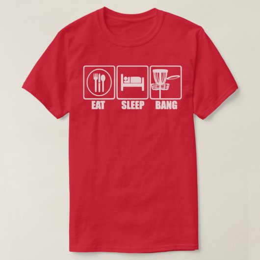 スリープ食べバンチェーンディスクゴルフ Tシャツ (デザイン正面)