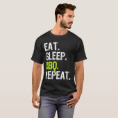 スリープ食べバープリピーターRbeque Rbecueおもしろい Tシャツ (正面フル)