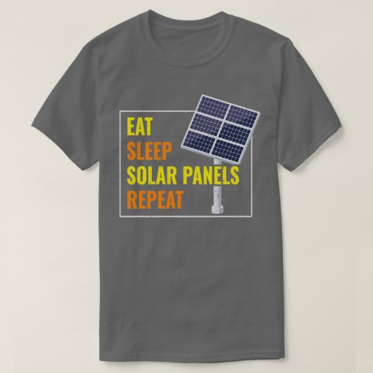 スリープ食べパネ太陽のル光起電力サン Tシャツ (デザイン正面)